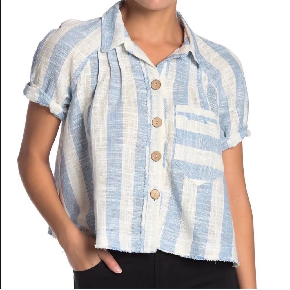 Free People away at sea striped top NWT